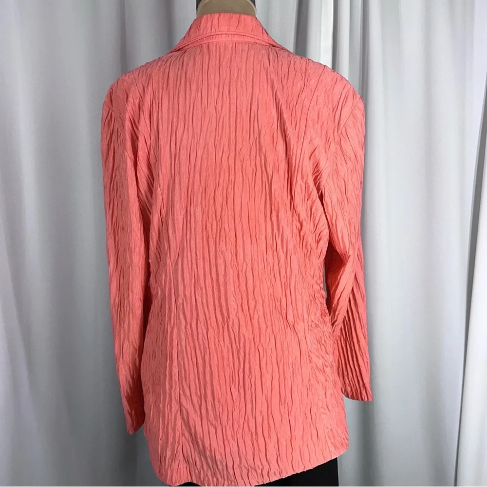 Vintage Sue Blue Tank And Jacket 2 Piece Set Sz‎ XL? Coral Crinkle USA Made READ